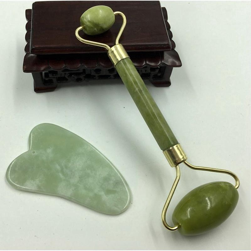 Massager Guasha Facial Jade Roller Face Lift+Body Gua Sha Board Tool
