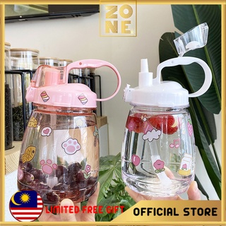 Z-ONE 1100ML Water Bottle Large Capacity Cute bottle Tumbler Portable water bottle with Straw DIY Stickers BPA Free