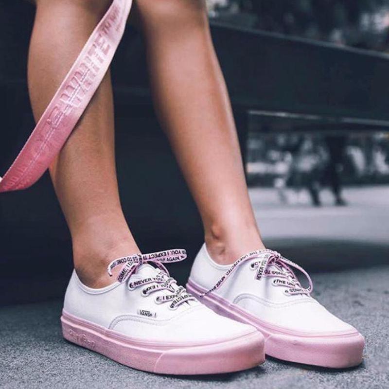 vans authentic white pink