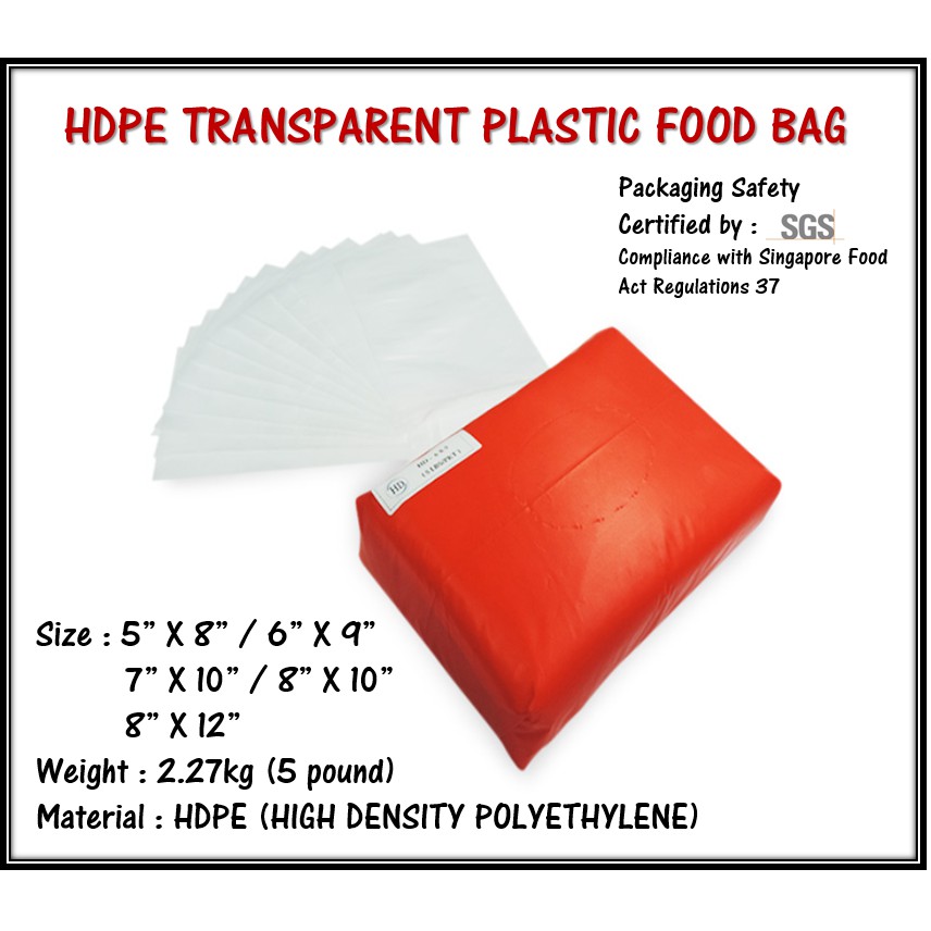 PMI HDPE Transparent Plastic Food Bag / Plastic Bag Shopee Malaysia