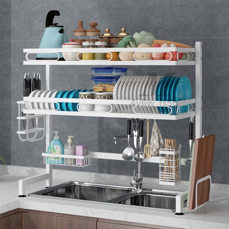 Kitchen Drain Rack White Sink Rack Cutlery rack Kitchen Organizer Multi