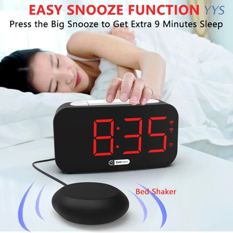 YYS Extra Loud Alarm Clock with Bed Shaker Large Display Vibrating