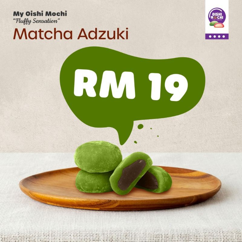 MOCHI GREEN TEA REDBEAN **READY TO EAT**MOCHI HALAL Shopee Malaysia
