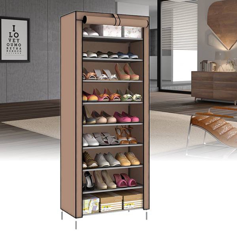 Dustproof 10 Layer 27 Pair Shoes Cabinet Storage Organizer Shoe Rack Stand Cover
