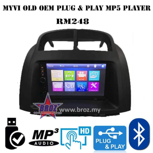 Perodua Myvi 2005-10 MP5 7" Monitor usb bluetooth radio 