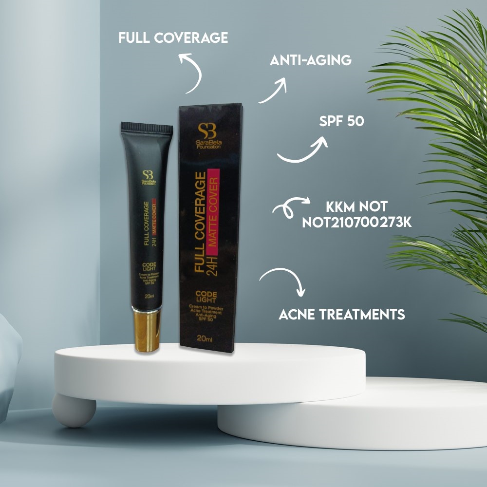 Sarabella Foundation Stagenius Flawless Matte Full Coverage Foundation 
