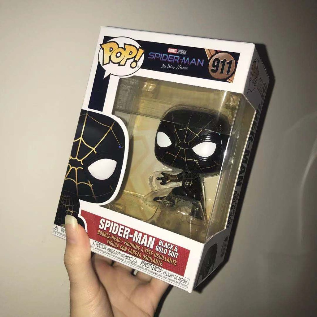 Funko Pop Vinyl Bobble Head No 911 Spider- Man No Way Home Spider- man  Black & Gold Suit Action Figure Collectibles Toys | Shopee Malaysia