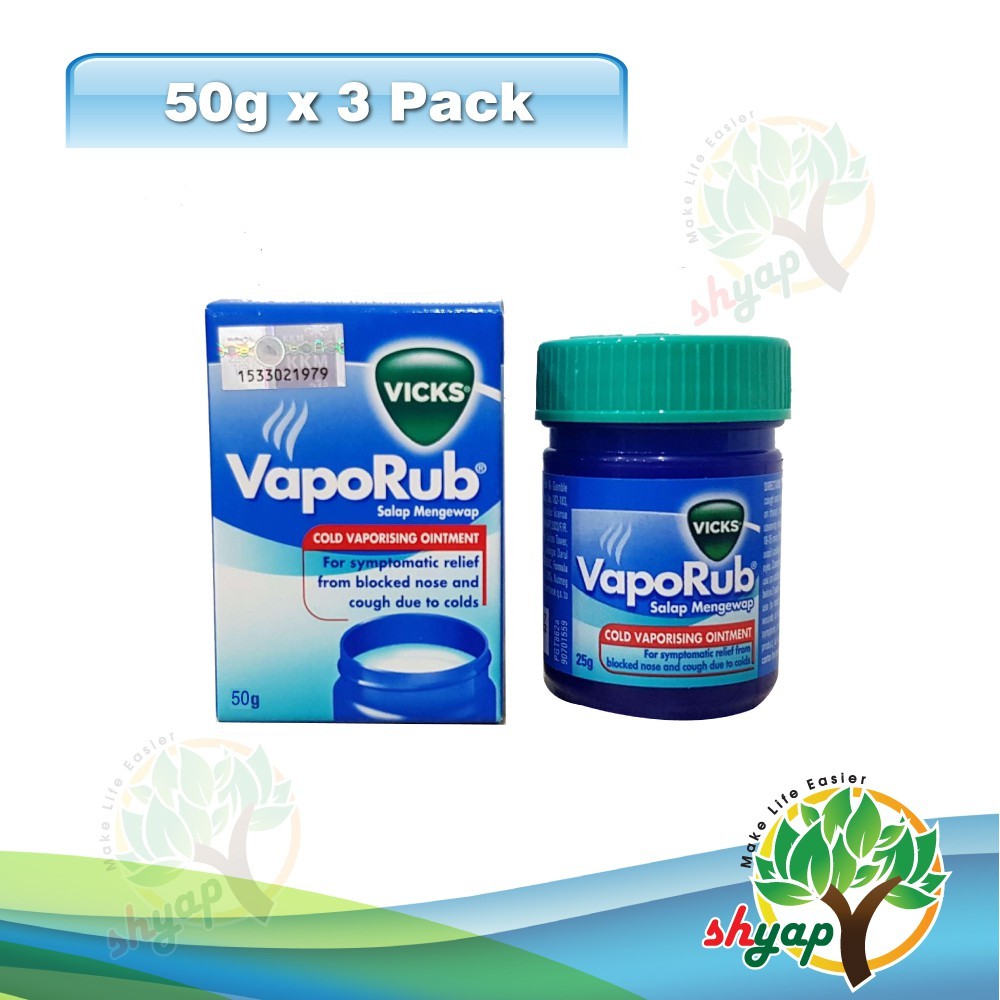 3 BOTTLES VICKS VAPORUB 50g (exp02/25) Shopee Malaysia