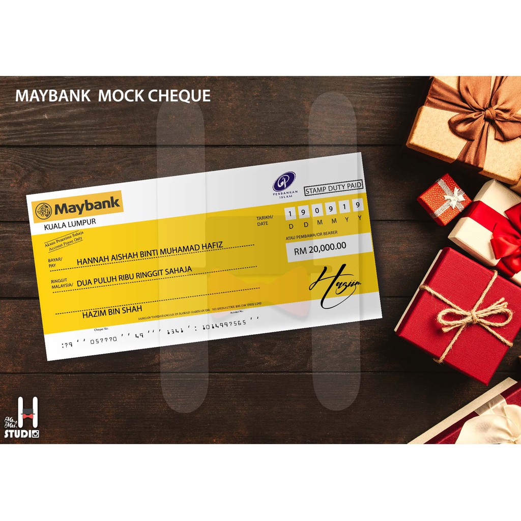 Maybank Cheque Template is rated the best in 08/2024 BeeCost