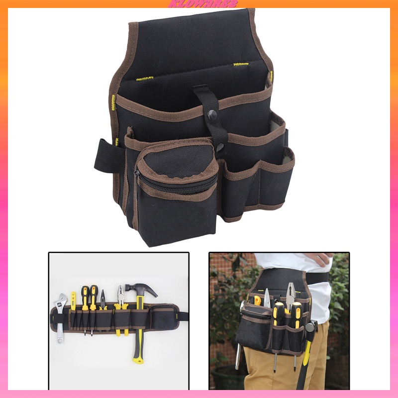 [klowareafMY] Heavy Duty Tool Belt Work Organizer Utility Pouch Carpenters Electrician Contractor Apron Bag