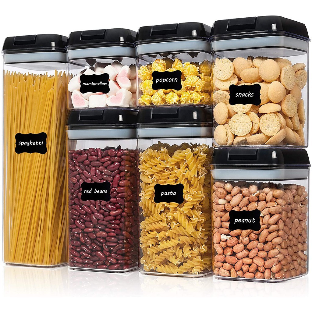 Airtight Food Storage Containers,Easy Lock Clear Organizers with