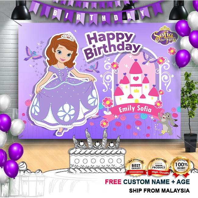 Birthday Banner / Birthday Backdrop / Hari Jadi - Sofia | BeeCost