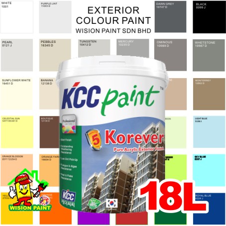 18L KCC PAINT KOREVER PURE ACRYLIC EXTERIOR FINISH 5 YEARS KOREA PAINT ...