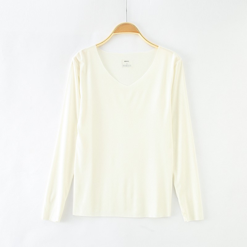Sunhusing Ladies Solid Color Large Size Undecorated T-Shirt Loose Casual Long Sleeve Chic Tops 