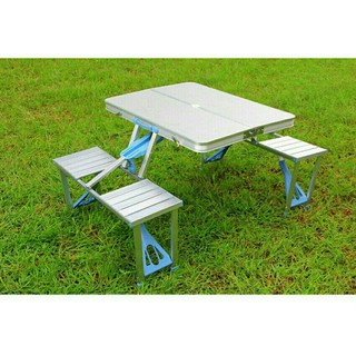 Outdoor Portable Aluminium  Camping Picnic Table Meja  Lipat  
