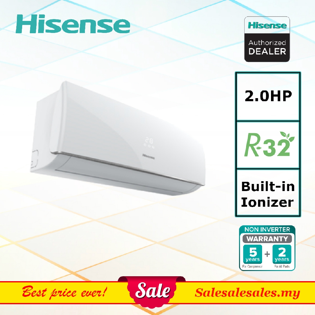 【r32 Gas】 Hisense 2hp Air Conditioner R32 Non Inverter Aircond Penghawa Dingin Shopee Malaysia 7790