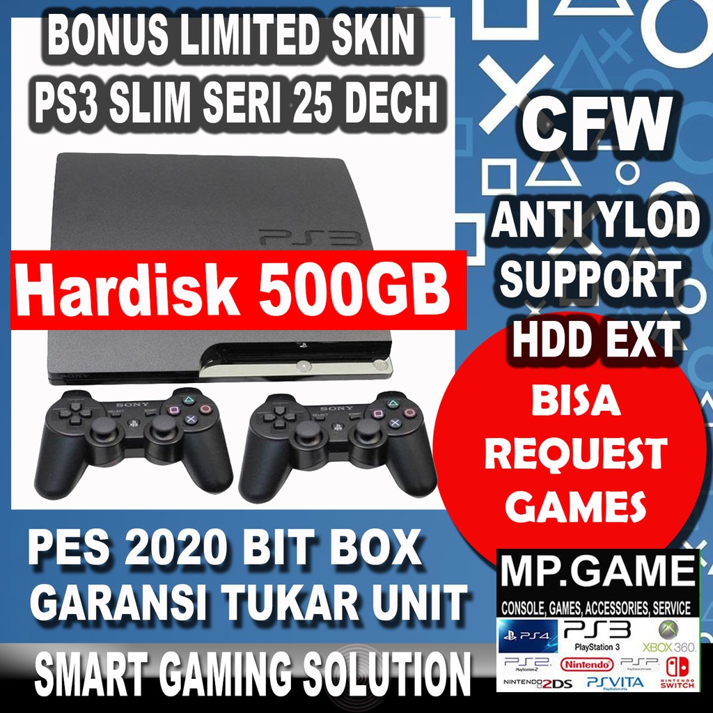 Sony Playstation Ps3 Slim Cfw 500gb 21 25xx Cheapest 2 Stick Package Shopee Malaysia