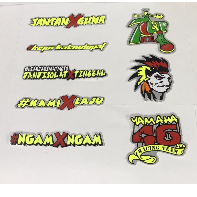 MOTOR STICKER DESIGN PRINTING UNIVESEAL STICKER KECIL KARTON , REKA ...