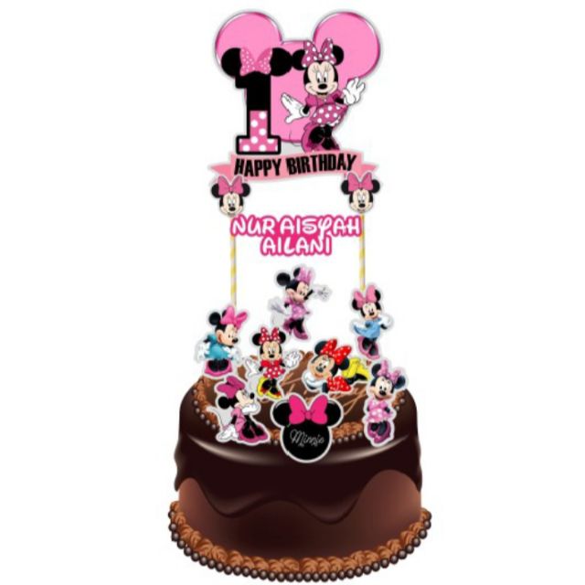 Minnie Mouse Cake Topper Shopee Malaysia