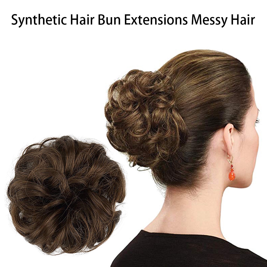 Hot Natural Curly Messy Bun Hair Piece Scrunchie Extra Thick Wig