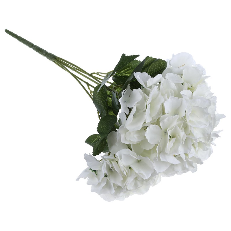 Multi Have Artificial Hydrangea Flower 5 Big Heads Bouquet Creamy white Quality - Image 2