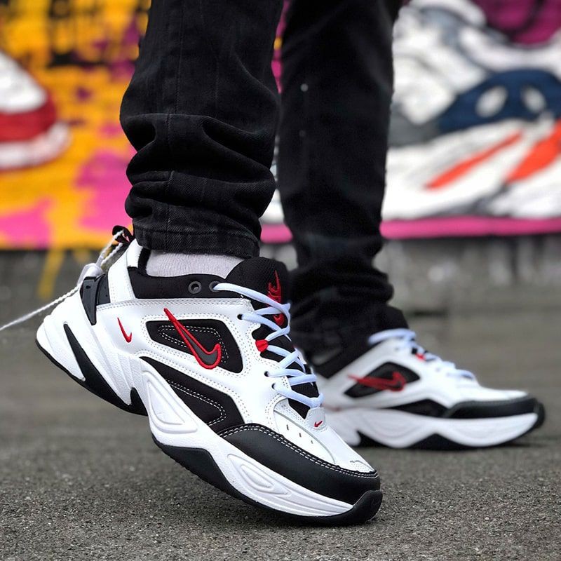 nike m2k tekno white black red