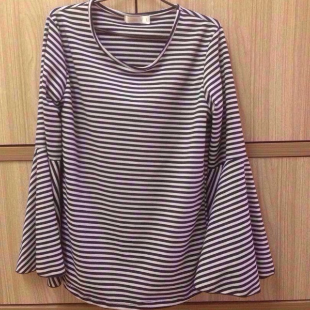 Striped Prisoner Shirt with Palazzo (Preloved) | Shopee Malaysia