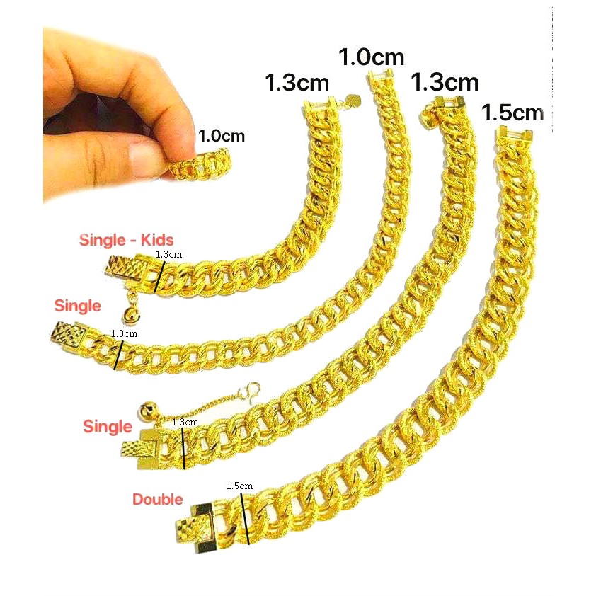 Emas Korea Gelang Coco COP 925 1 0 1 3 1 5cm Pasir Design Emas Korea Gelang Coco COP 925 1 0 1 3 1 5cm Pasir Design
