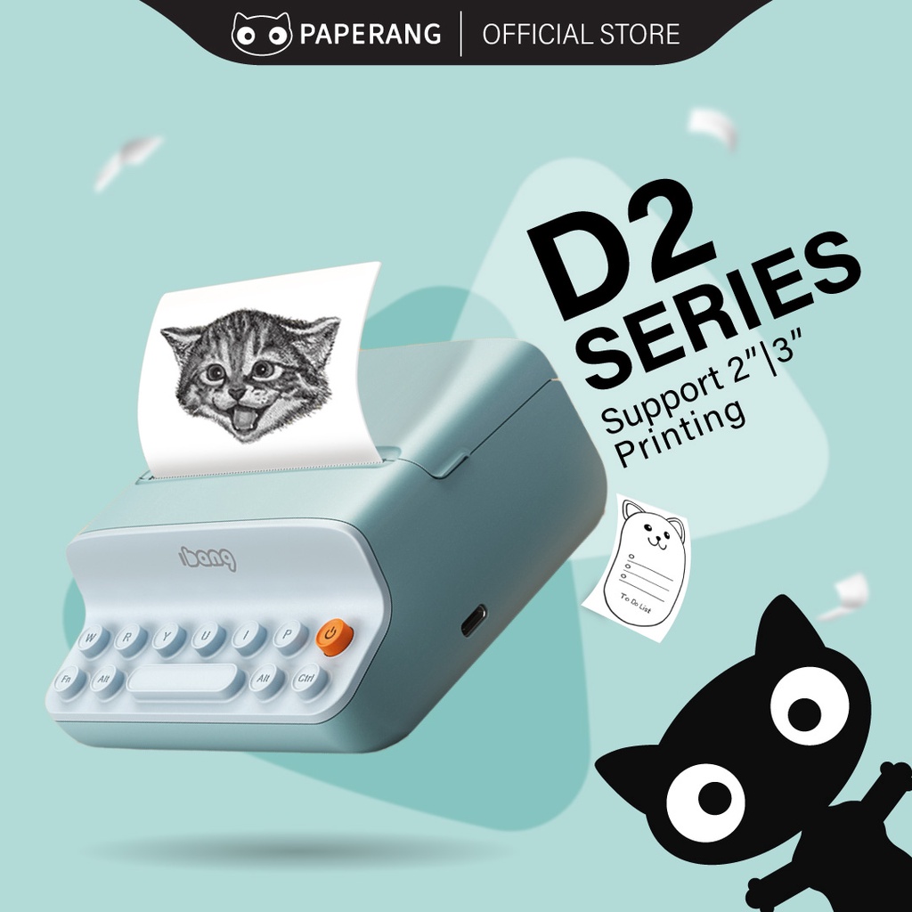 Paperang D2 Thermal Mini Printer Wireless Label - Portable Inkless Printer Bluetooth