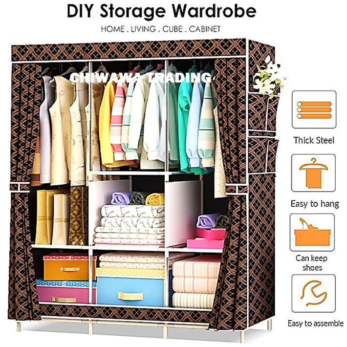 Diy Wardrobe Clothes Storage Rack Dust Cover Shoe Cloth Closet