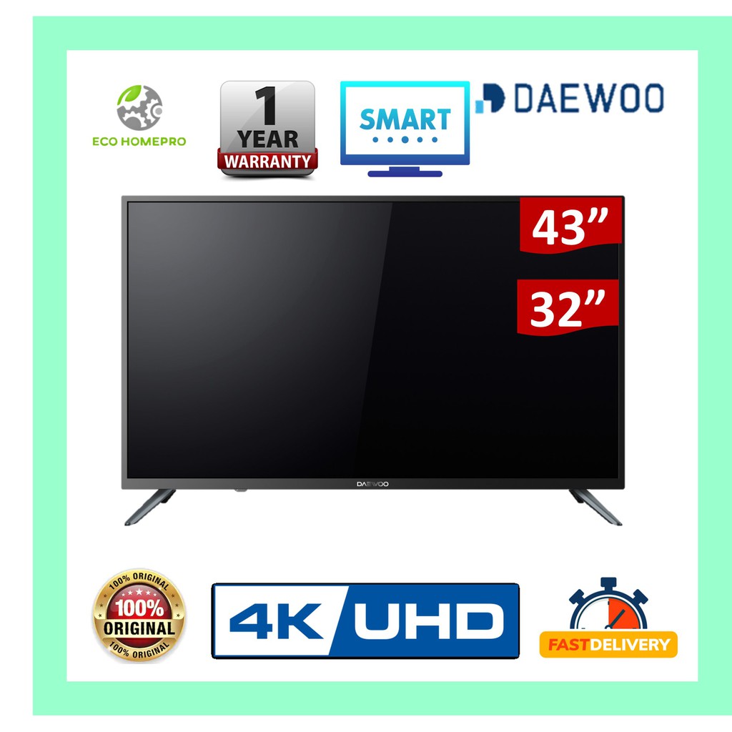 DAEWOO Android Smart TV 32 / Android Smart TV 43" UHD TV 4K Shopee