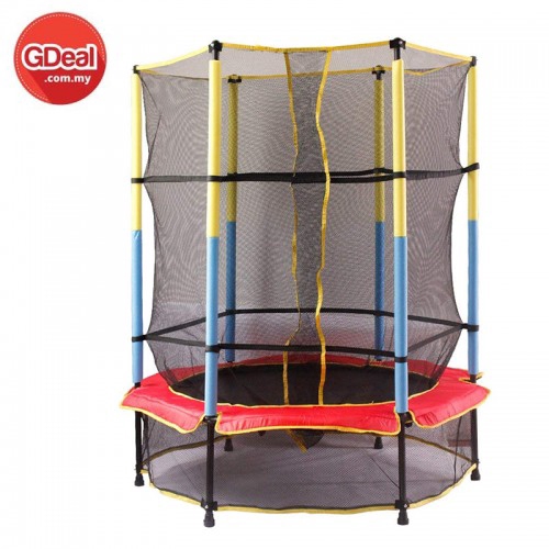 Jumping Fitness Children Bouncing Trampoline With Safety Enclosure Netting