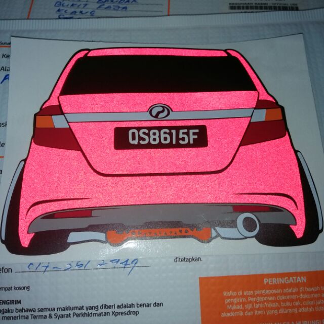 Stiker Gambar Kereta Perodua Bezza Pantul Cahaya Cutting Sticker Shopee Malaysia