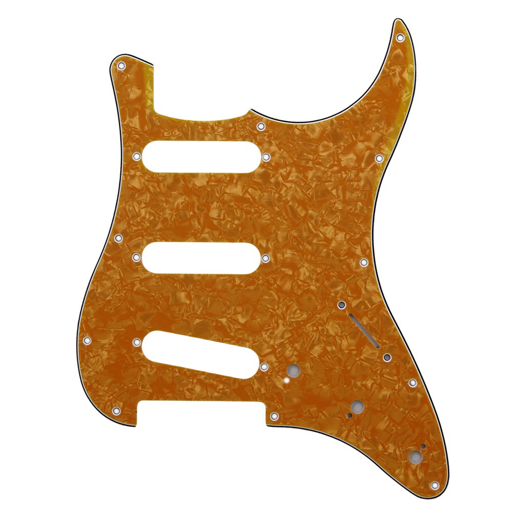 BQLZR White Pearl Pattern Electric Guitar Pickguard H 3Ply 11 Hole PVC Scratch Plate Replacement