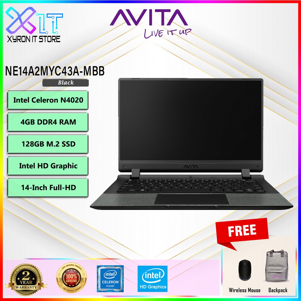 Avita Essential Laptop 14 Celeron N4020/4GB RAM/256GB SSD/14" FullHD