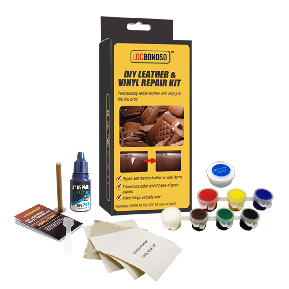 Locbondso Diy Automotive Car Seat Leather Vinyl Repair Kit Leather