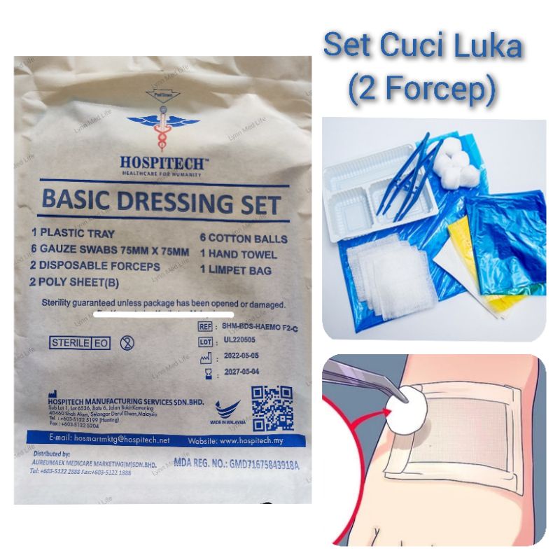 Cuci Luka / Wound Dressing Set 2 Forcep Hospitech (May 2027) Shopee