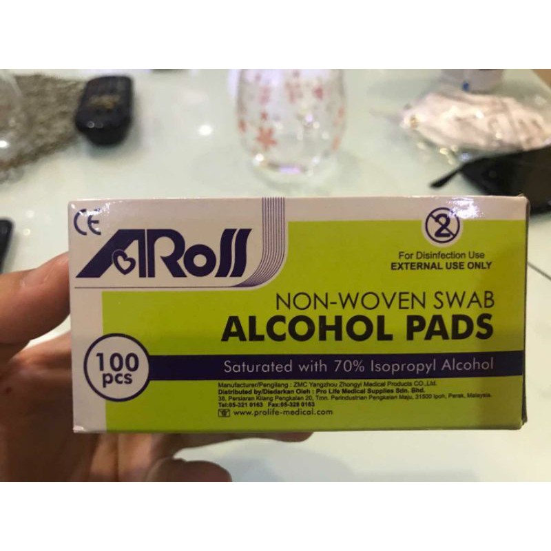 💥[Ready Stock]Aros Aross Aroll Alcohol Pad/Alcohol Swab 100pcs