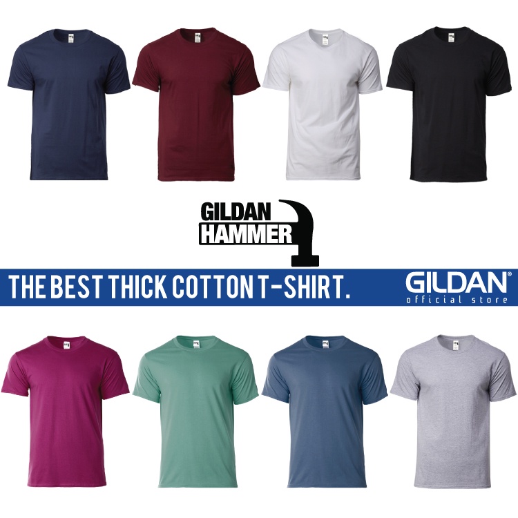 Gildan Hammer Unisex Thick Material 100% Cotton Plain Round Neck ...
