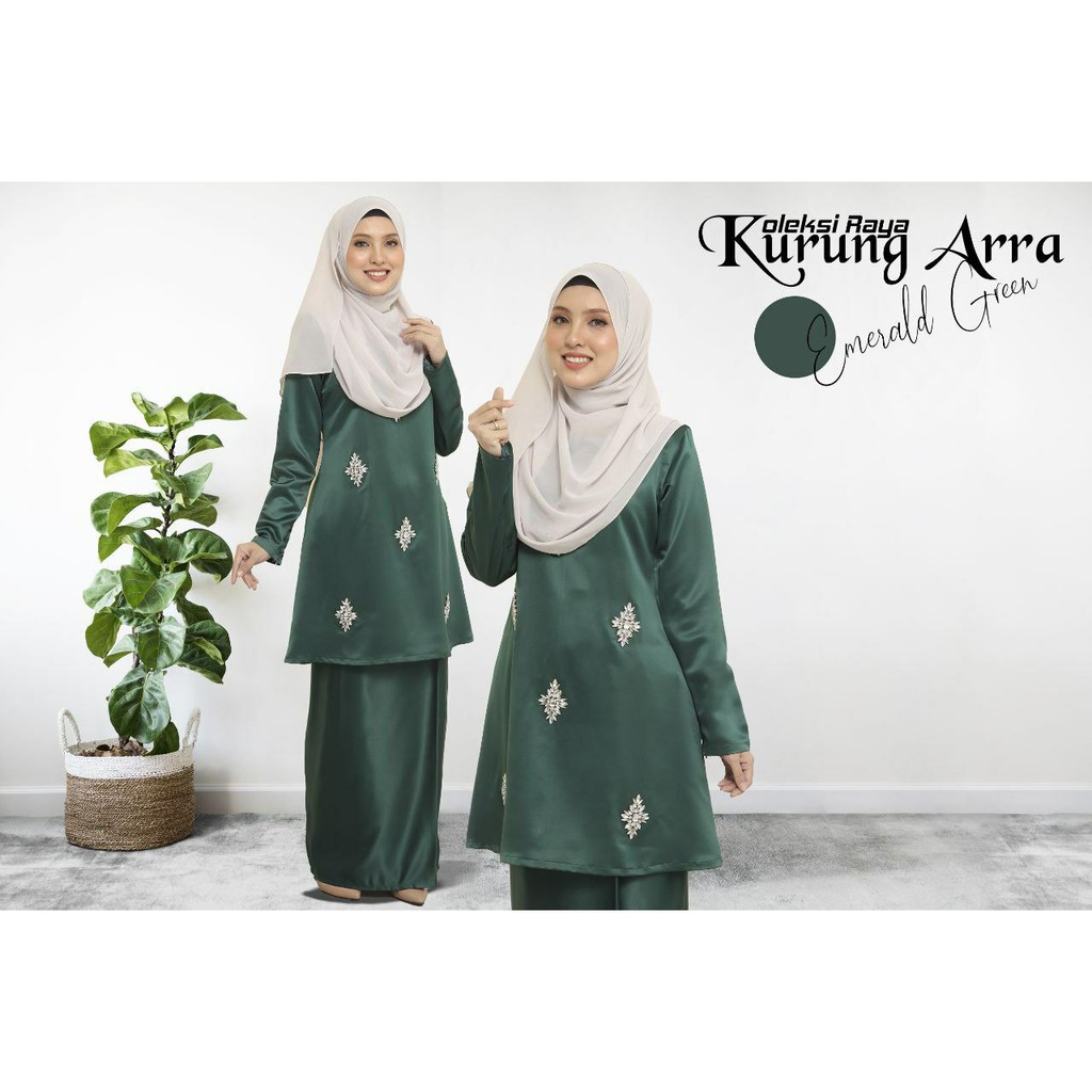 Baju kurung emerald Green nikah tunang raya duchess | Shopee Malaysia