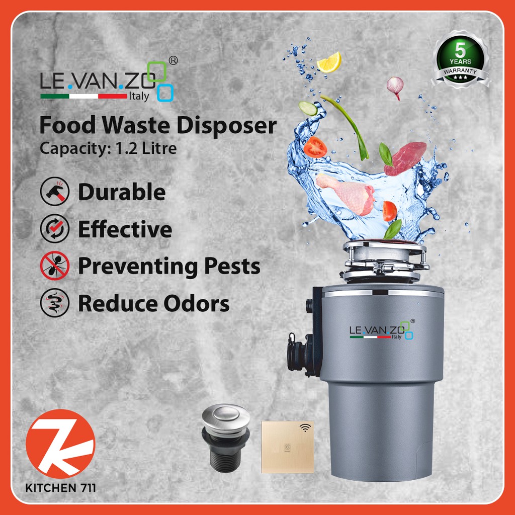 LEVANZO Food Waste Disposer 1200ml (Model: FD 880W)