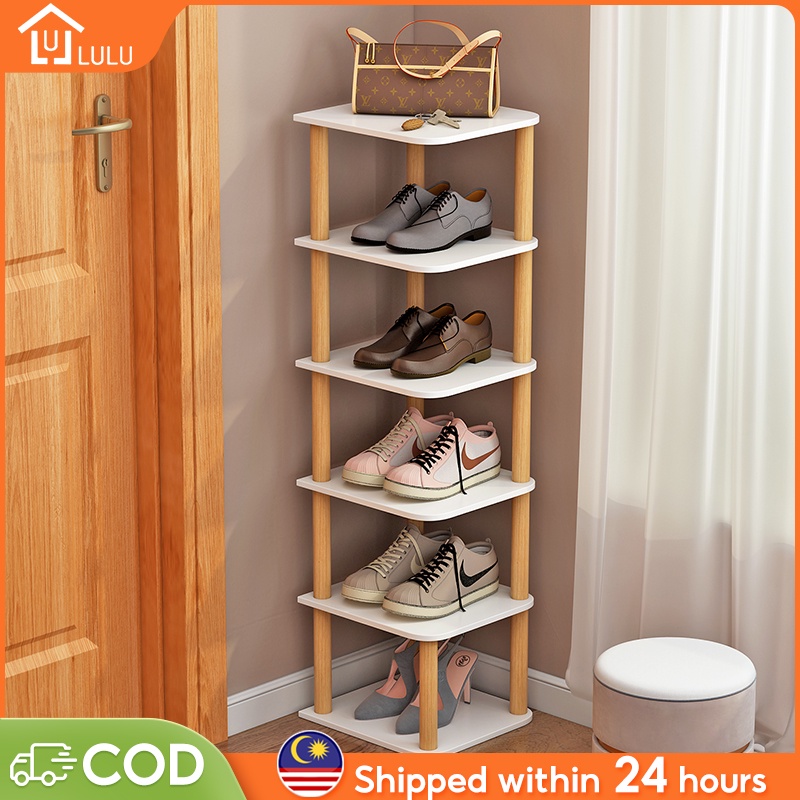 LUMultilayer Shoe Rack Kasut Kayu Shoe almari kasut Storage