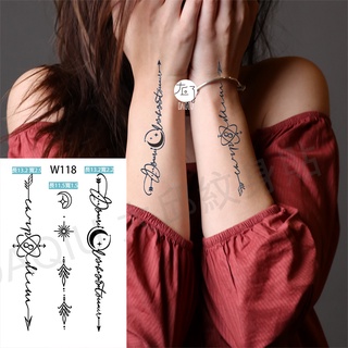 Progressive Black Tattoo Stickers Big Cupid Tattoo Official Star Moon Sun Other Integrated Picks Series Semi Permanent Pectin Tattoo Sticker Shopee Malaysia