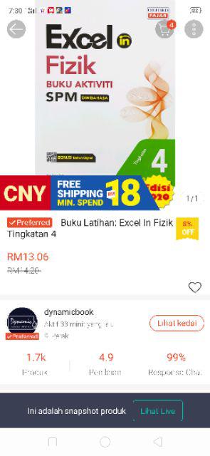 Buku Latihan: Excel In Fizik Tingkatan 4  Shopee Malaysia