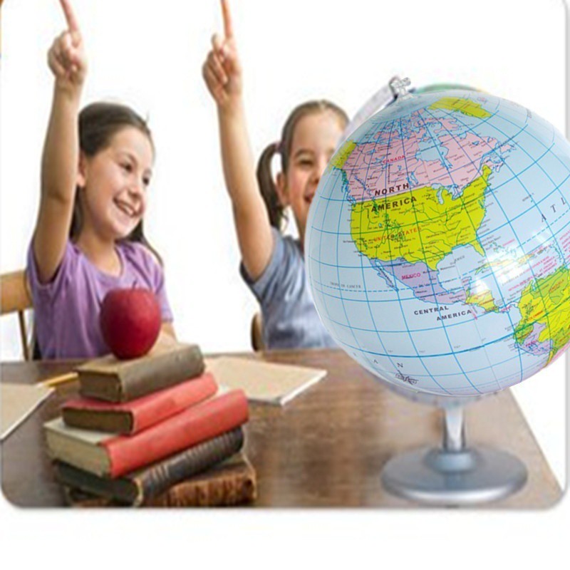 Portable Inflatable Earth World Globe Map Teacher Education Geography Beach Toys