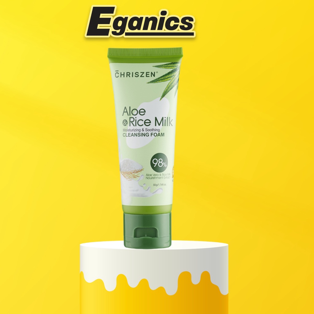 Chriszen 98 Aloe Vera & Rice Milk Cleansing Foam (50g) / (100g) buih