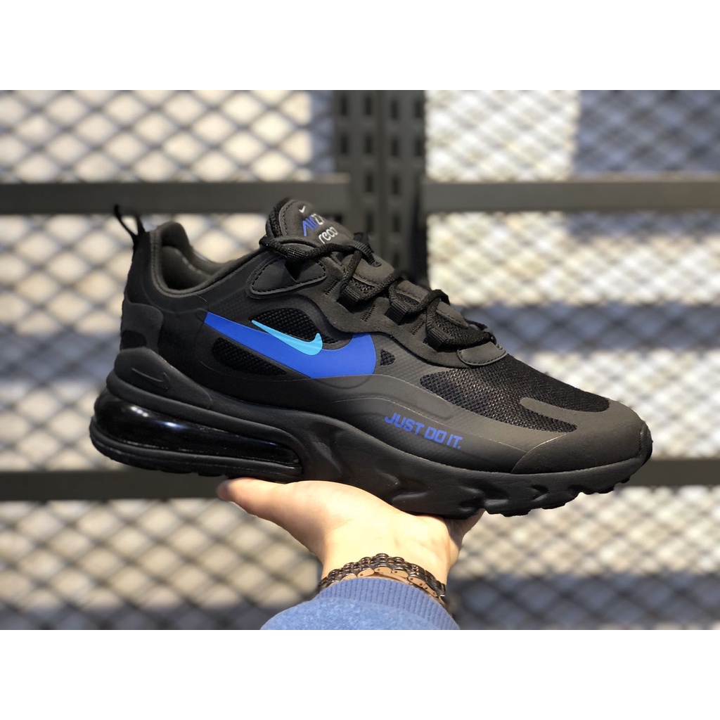 Nike Air Max 270 React Black Blue Hero Hypermen S And Women S Unisex Running Shoes Premium 36 45 Euro Shopee Malaysia