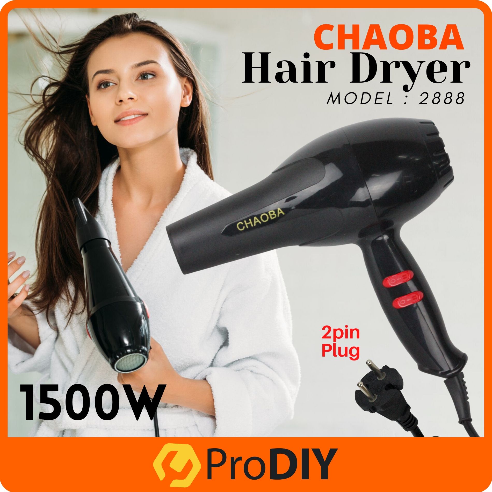 CHAOBA Professional Salon Saloon Hair Dryer Fashion 2 Speed Pengering Kering Rambut 1500W ( 2888 )