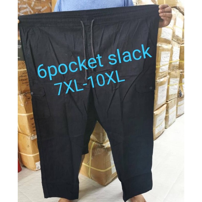 [Ready stock Cargo 6pocket slack big size 3xl-10xl
