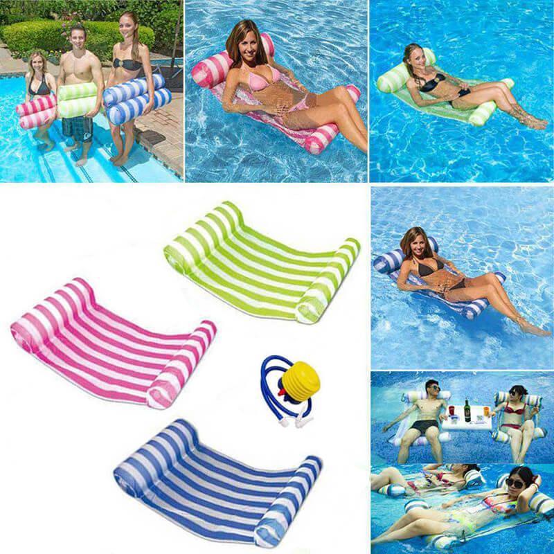 Portable Float Swimming Pool Hammock With Inflatable Water Pillow